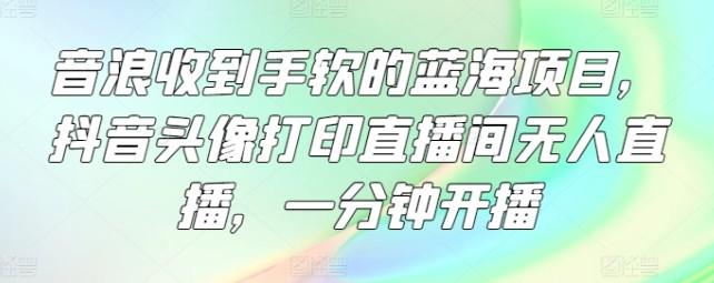 音浪收到手软的蓝海项目，<strong>抖音</strong>头像打印直播间无人直播，一分钟开播